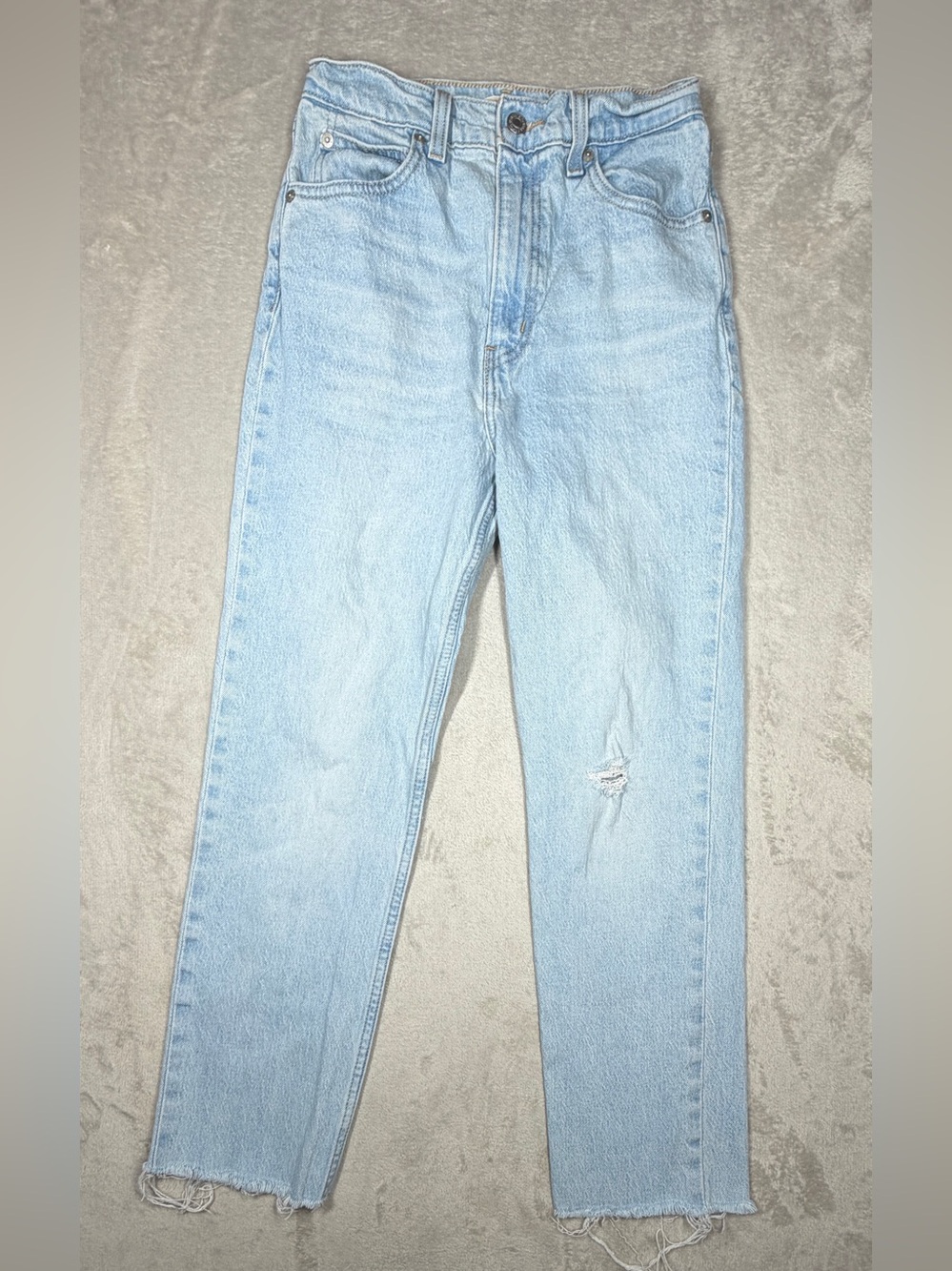Levi’s Premium Big E Red Tab 70s High Rise Slim Straight Cropped Blue Jeans 26